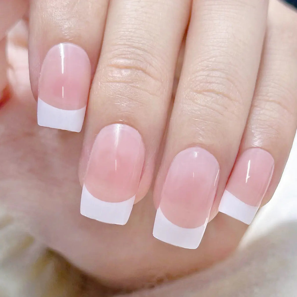 French Style Removable Press-On Nail Tips - 24 Pieces