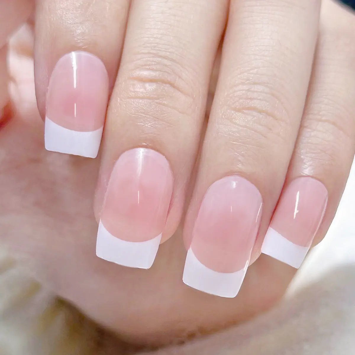 French Style Removable Press-On Nail Tips - 24 Pieces