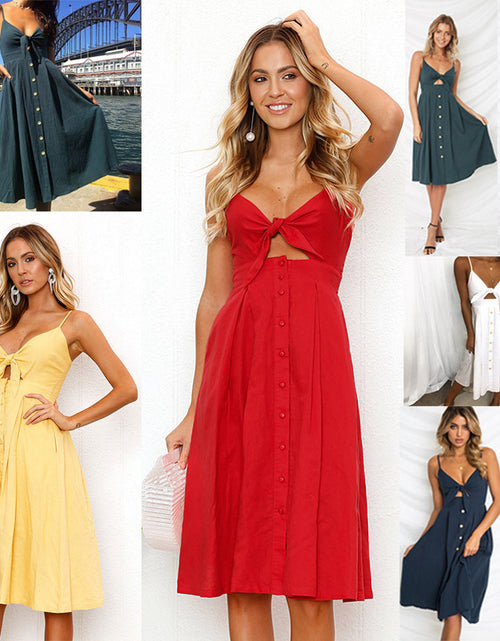 Load image into Gallery viewer, Women Summer Dresses Sleeveless Backless Strap Long Close-fitting Sheath Female Party Evening Dresses Vestidos

