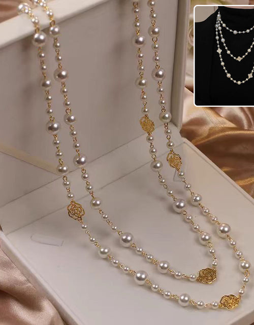 Load image into Gallery viewer, Retro Multi-layer Pearls Necklace Fashion Long Sweater Chain Versatile Accessories For Women
