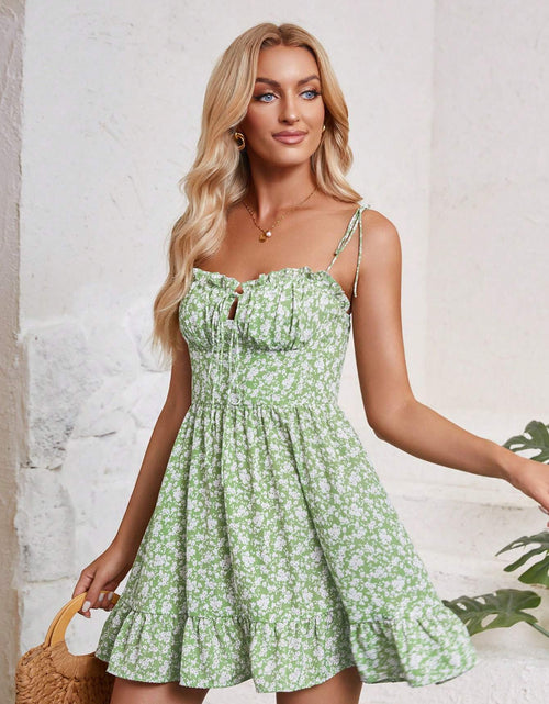 Load image into Gallery viewer, Women&#39;s Random Print Minimalist Casual Strap Dress
