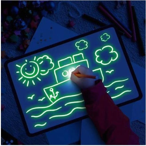Load image into Gallery viewer, Educational Toy Drawing Pad 3D Magic 8 Light Effects Puzzle Board Sketchpad

