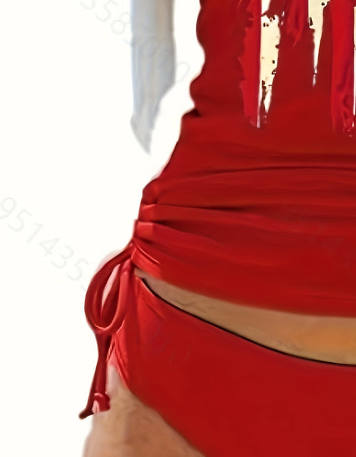 Load image into Gallery viewer, Women&#39;s Two-piece Casual Swimsuit P125 Red
