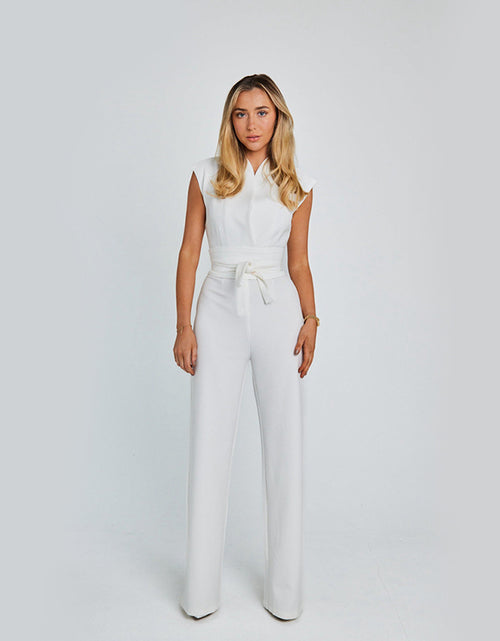 Load image into Gallery viewer, Fashion Elegant Long Sleeveless Jumpsuit Summer V-neck Casual Wide Leg Long Overalls Clothing For Women
