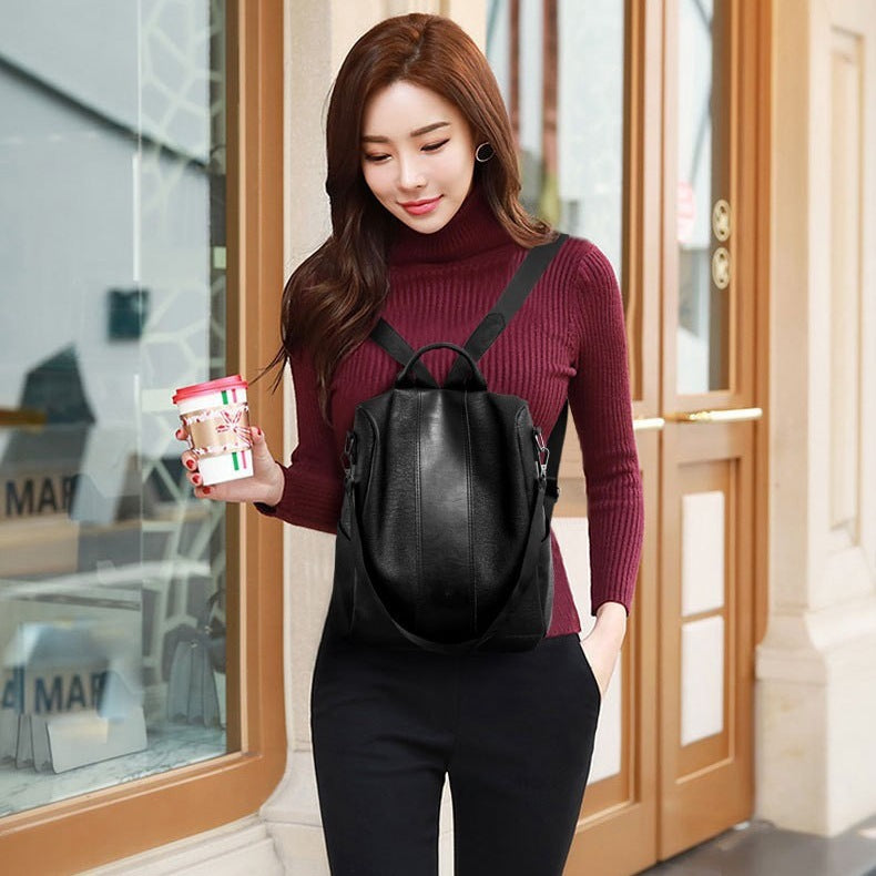 Women Backpack Waterproof Nylon Anti-theft Rucksack Lightweight Shoulder Bag, Medium Black or Brown