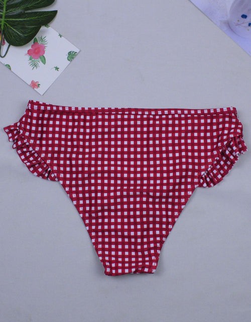 Load image into Gallery viewer, Sexy Plaid Bikini Red Green Plaid Bathing Suits
