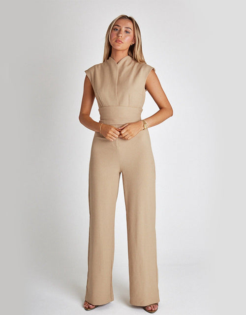 Load image into Gallery viewer, Fashion Elegant Long Sleeveless Jumpsuit Summer V-neck Casual Wide Leg Long Overalls Clothing For Women

