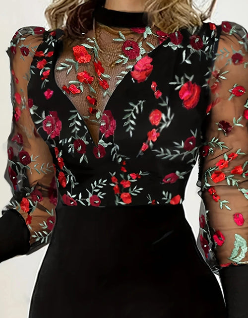 Load image into Gallery viewer, Women&#39;s Sexy Bodycon Midi Dress Mock Neck Long Sleeve Sheer Dresses Night Club Party Dresses
