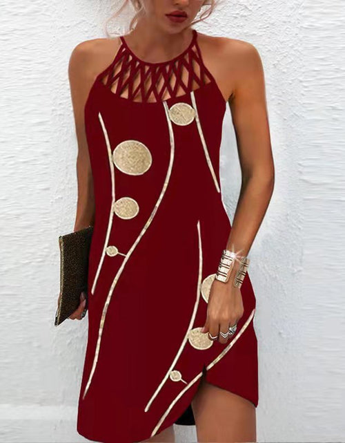 Load image into Gallery viewer, Fashion Print Dress Casual Halterneck Dresses For Women Summer Clothes

