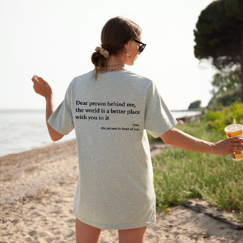 Load image into Gallery viewer, New Fashion Womens Letter T-Shirt Round Neck Short Sleeve Slogan Tee Top
