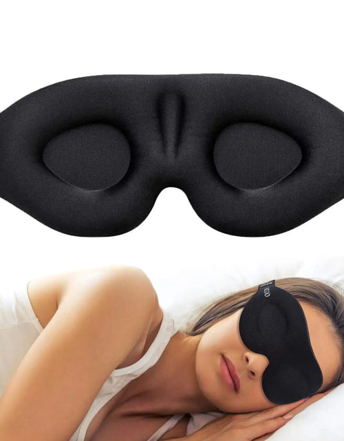 Load image into Gallery viewer, Sleep Mask for Side Sleeper, Eye Mask for Sleeping Women Men, 3D Contoured Cup No Eye Pressure 100% Light Blocking Sleeping Mask with Adjustable Strap Night Blindfold Flight, Travel, Nap, Black
