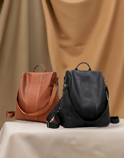 Load image into Gallery viewer, Women Backpack Waterproof Nylon Anti-theft Rucksack Lightweight Shoulder Bag, Medium Black or Brown
