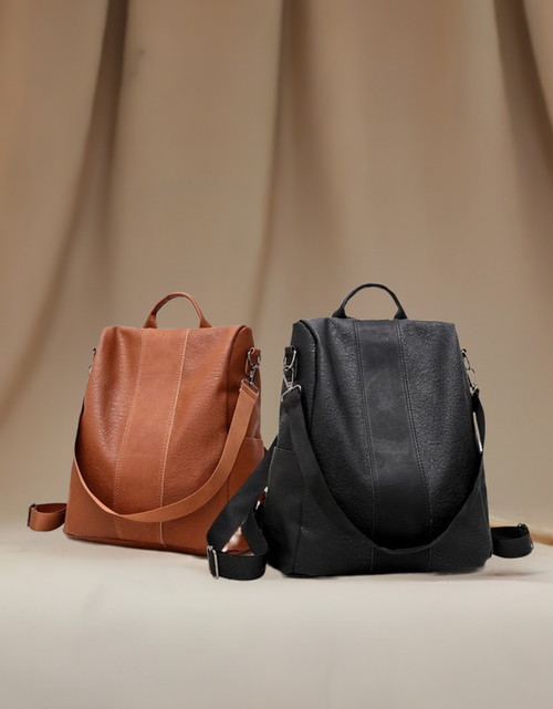 Load image into Gallery viewer, Women Backpack Waterproof Nylon Anti-theft Rucksack Lightweight Shoulder Bag, Medium Black or Brown
