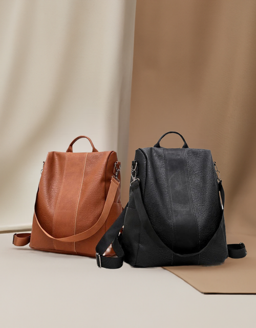 Load image into Gallery viewer, Women Backpack Waterproof Nylon Anti-theft Rucksack Lightweight Shoulder Bag, Medium Black or Brown
