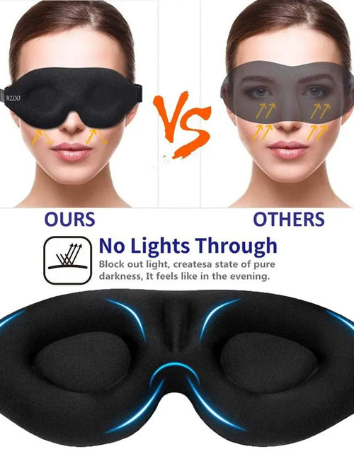 Load image into Gallery viewer, Sleep Mask for Side Sleeper, Eye Mask for Sleeping Women Men, 3D Contoured Cup No Eye Pressure 100% Light Blocking Sleeping Mask with Adjustable Strap Night Blindfold Flight, Travel, Nap, Black
