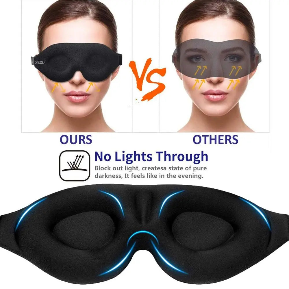 Sleep Mask for Side Sleeper, Eye Mask for Sleeping Women Men, 3D Contoured Cup No Eye Pressure 100% Light Blocking Sleeping Mask with Adjustable Strap Night Blindfold Flight, Travel, Nap, Black