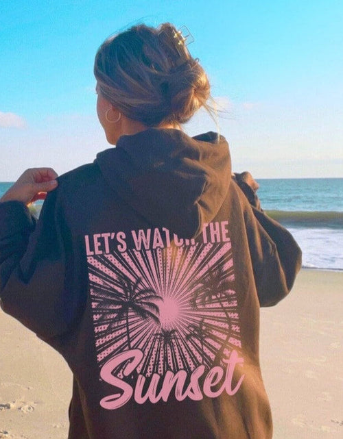 Load image into Gallery viewer, Women&#39;s Fashion Chasing Sunset Print Oversized Hoodie
