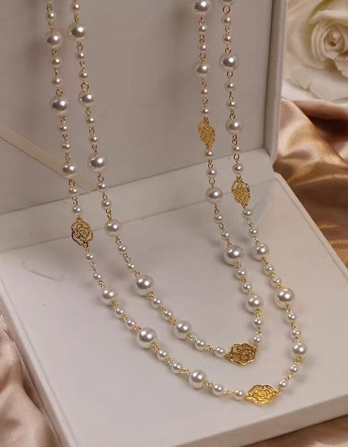 Load image into Gallery viewer, Retro Multi-layer Pearls Necklace Fashion Long Sweater Chain Versatile Accessories For Women
