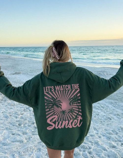 Load image into Gallery viewer, Women&#39;s Fashion Chasing Sunset Print Oversized Hoodie
