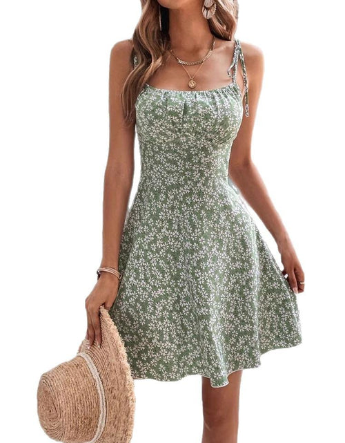 Load image into Gallery viewer, Women&#39;s Summer Floral Spaghetti Strap Beach Short Dress,Womens Dresses,Woman Clothing,Woman Clothes,Sundress,New In Dress
