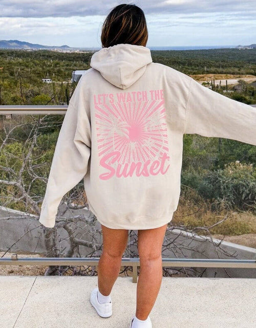 Load image into Gallery viewer, Women&#39;s Fashion Chasing Sunset Print Oversized Hoodie
