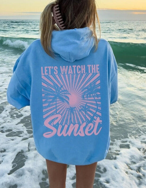 Load image into Gallery viewer, Women&#39;s Fashion Chasing Sunset Print Oversized Hoodie
