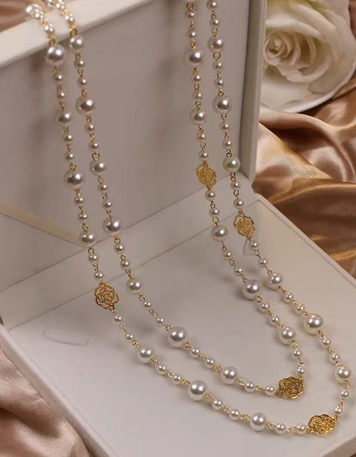 Load image into Gallery viewer, Retro Multi-layer Pearls Necklace Fashion Long Sweater Chain Versatile Accessories For Women
