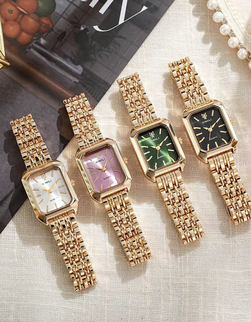 Load image into Gallery viewer, Women&#39;s Square Steel Strap Watch
