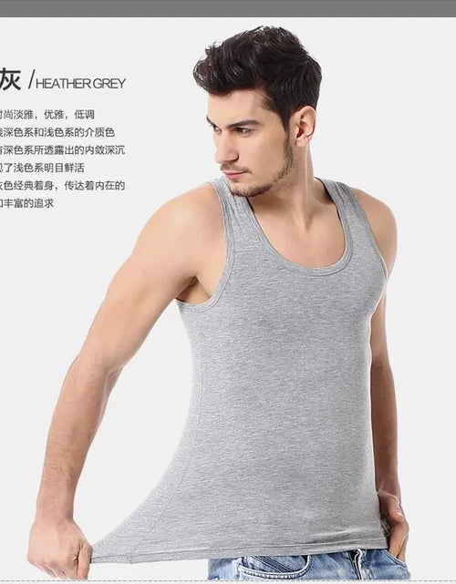 Load image into Gallery viewer, 1/3 Pack Four Seasons Men&#39;s Cotton Joker Vest Teenagers Simple Fit Sports Fitness T-shirt Middle-aged Casual Sleeveless Shirt

