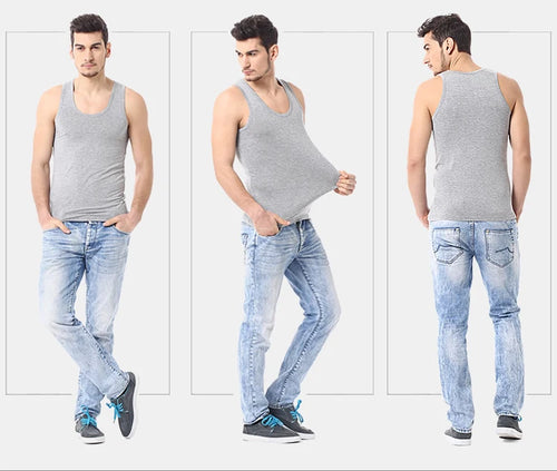 Load image into Gallery viewer, 1/3 Pack Four Seasons Men&#39;s Cotton Joker Vest Teenagers Simple Fit Sports Fitness T-shirt Middle-aged Casual Sleeveless Shirt
