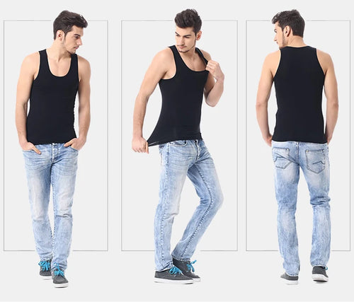 Load image into Gallery viewer, 1/3 Pack Four Seasons Men&#39;s Cotton Joker Vest Teenagers Simple Fit Sports Fitness T-shirt Middle-aged Casual Sleeveless Shirt
