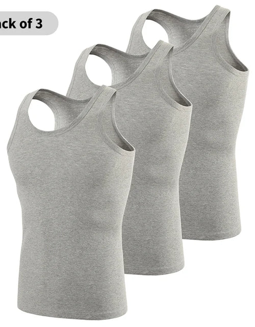 Load image into Gallery viewer, 1/3 Pack Four Seasons Men&#39;s Cotton Joker Vest Teenagers Simple Fit Sports Fitness T-shirt Middle-aged Casual Sleeveless Shirt
