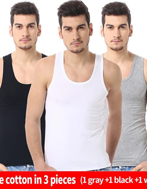 Load image into Gallery viewer, 1/3 Pack Four Seasons Men&#39;s Cotton Joker Vest Teenagers Simple Fit Sports Fitness T-shirt Middle-aged Casual Sleeveless Shirt
