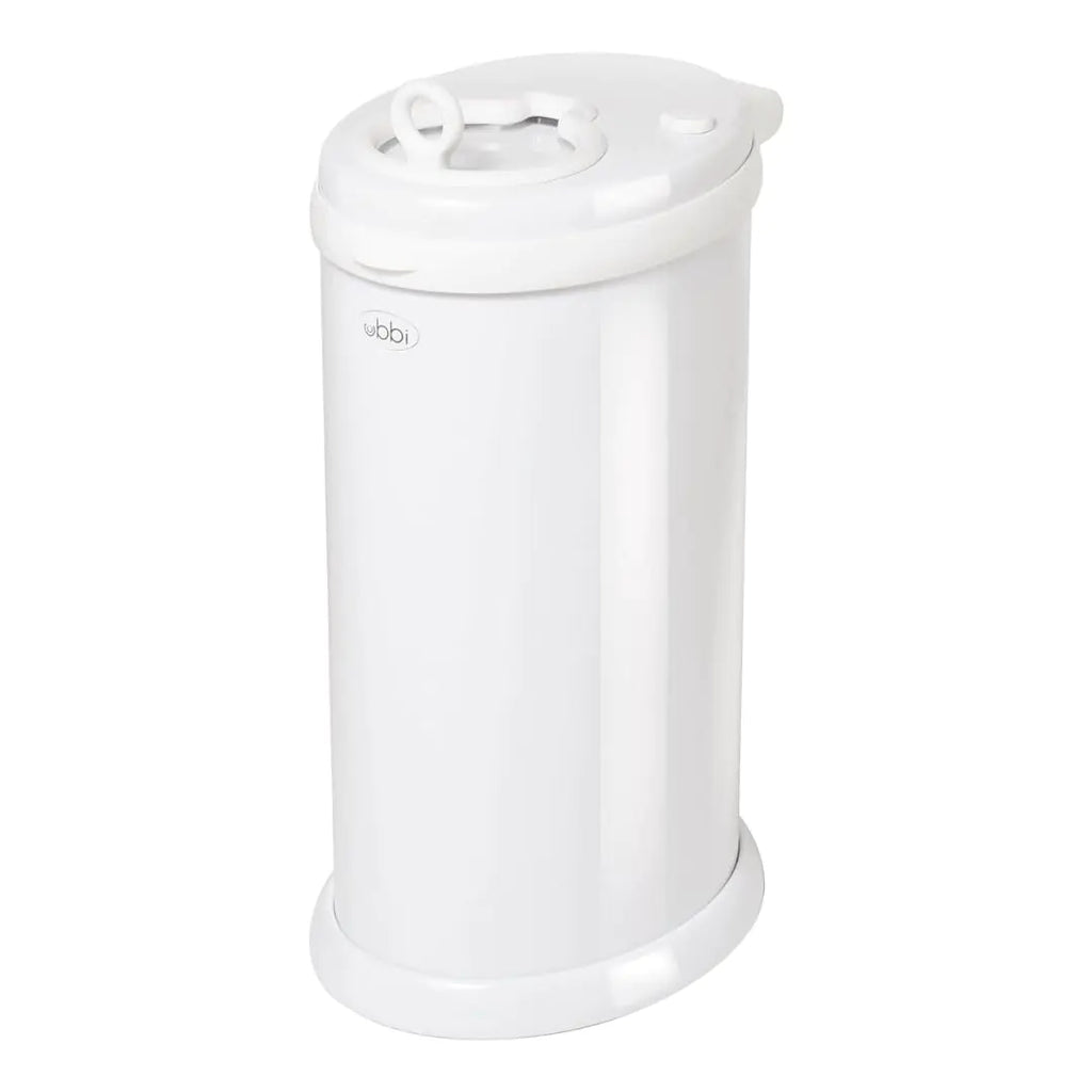Ubbi Steel Diaper Pail Odor Locking No Special Bag Required Award-Winning Registry Must-Have White