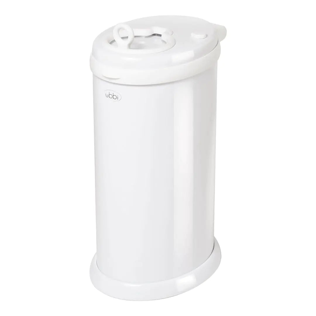 Ubbi Steel Diaper Pail Odor Locking No Special Bag Required Award-Winning Registry Must-Have White