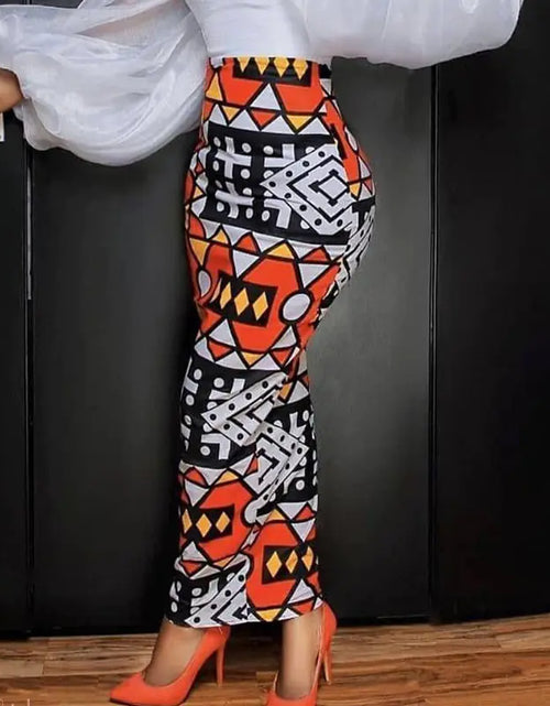 Load image into Gallery viewer, High Waist Large Size Slim Geometric Print Skirt
