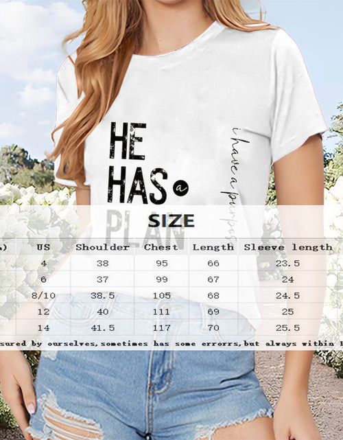 Load image into Gallery viewer, Women&#39;s Round Neck Short Sleeve T-Shirt With Letter Print, Casual Summer Top
