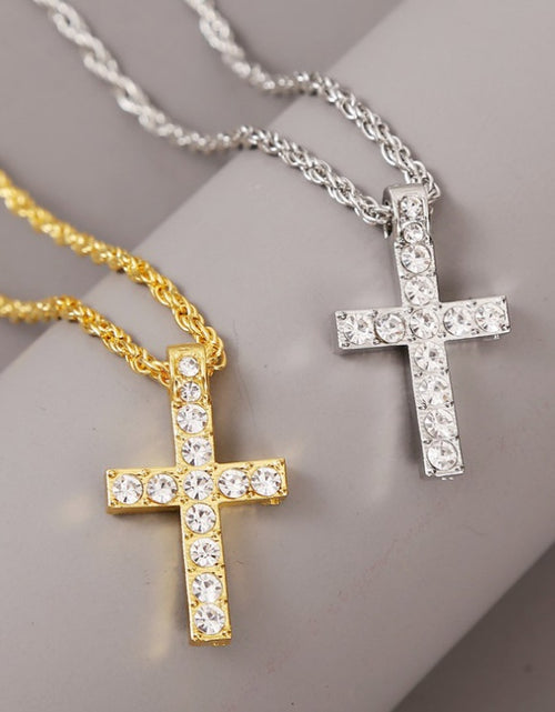 Load image into Gallery viewer, Cross Pendant Necklaces For Women Men Punk Hiphop Rope Chain On Neck Rapper Jewelry
