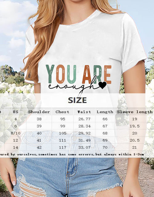 Load image into Gallery viewer, Women&#39;s Summer Casual Short Sleeve &#39;YOU ARE&#39; Letter Print Round Neck T-Shirt
