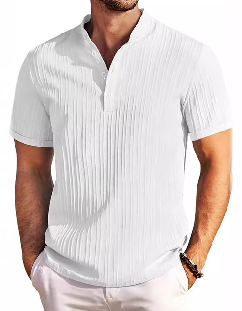 Load image into Gallery viewer, New Men&#39;s Retro Cotton And Linen Stripes Loose Shirt
