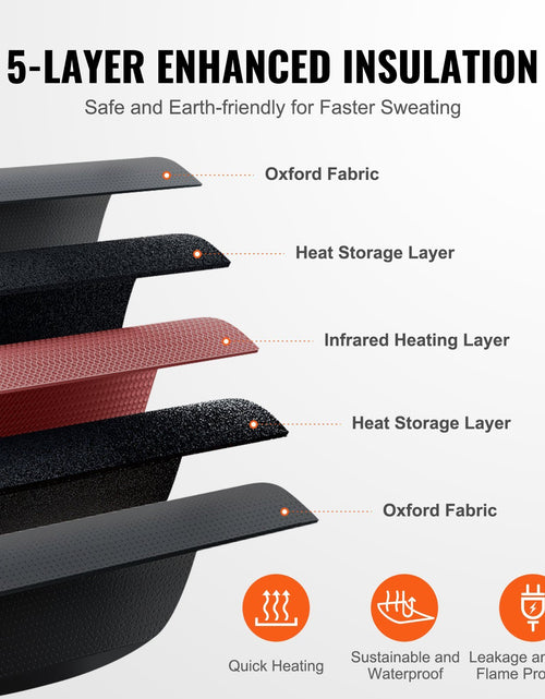 Load image into Gallery viewer, VEVOR Sauna Blanket , Portable Far Infrared Sauna For Home, Oxford Sauna Bag Warm Holes &amp; Carbon Fiber Heating, 1-6 Level Adjustable Temp 95-176F, 5-60 Minutes Timer, 75 X 35 In
