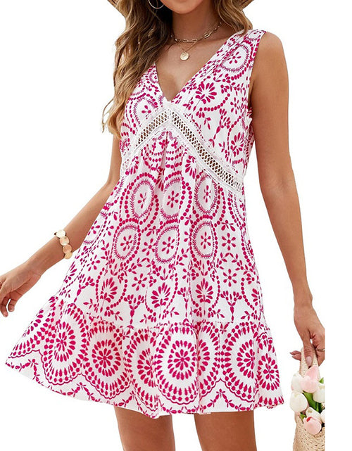 Load image into Gallery viewer, Women&#39;s Summer Dresses 2025 Casual Boho Sleeveless V Neck Loose Cover Up Beach Sundresses
