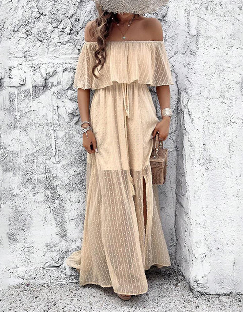 Load image into Gallery viewer, Womens Off The Shoulder Ruffle Party Dresses Side Split Beach Maxi Dress
