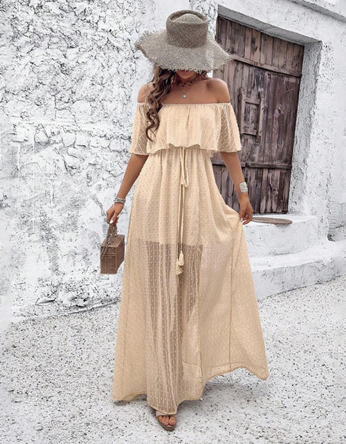 Load image into Gallery viewer, Womens Off The Shoulder Ruffle Party Dresses Side Split Beach Maxi Dress
