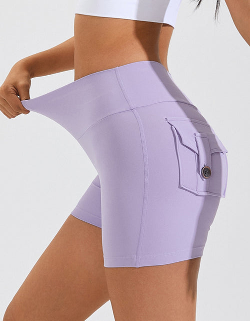 Load image into Gallery viewer, High Waist Hip Lifting Shorts With Pockets Quick Dry Yoga Fitness Sports Pants Summer Women Clothes

