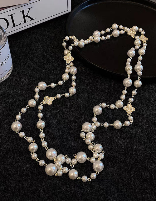 Load image into Gallery viewer, Retro Multi-layer Pearls Necklace Fashion Long Sweater Chain Versatile Accessories For Women
