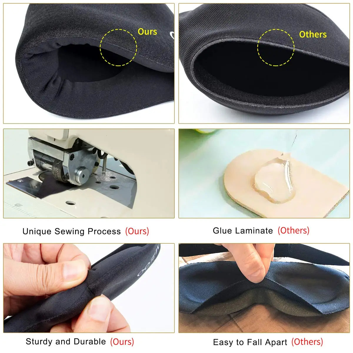 Sleep Mask for Side Sleeper, Eye Mask for Sleeping Women Men, 3D Contoured Cup No Eye Pressure 100% Light Blocking Sleeping Mask with Adjustable Strap Night Blindfold Flight, Travel, Nap, Black