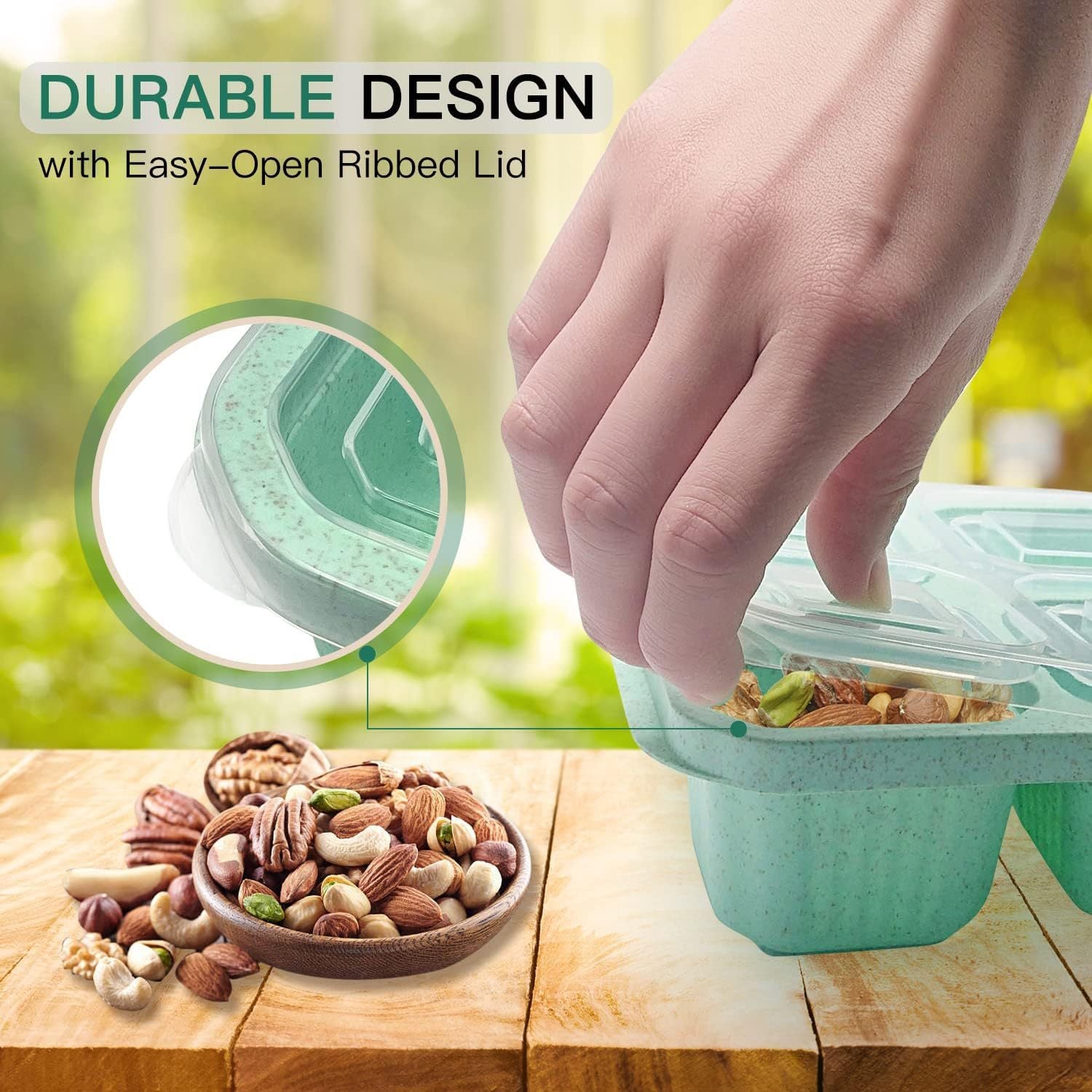 Wheat Straw Compartment Snack Meal Four Grid Snack Dish Dry Plate Fresh-keeping Lunch Box