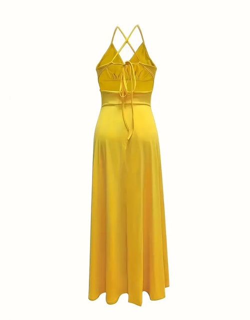 Load image into Gallery viewer, Women&#39;s Sexy Deep V Neck Maxi Dress Spaghetti Strap Sleeveless Backless High Slit Long Dress
