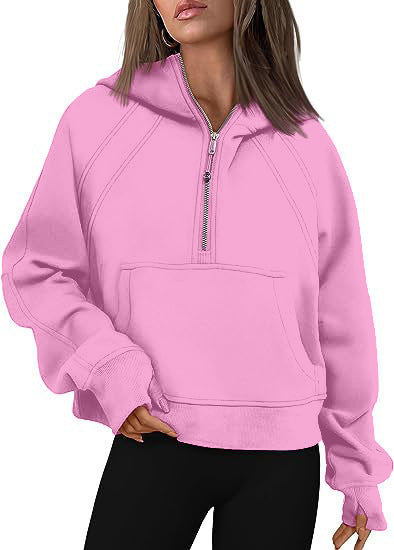 Load image into Gallery viewer, Zipper Hoodies Sweatshirts With Pocket Loose Sport Tops Long Sleeve Pullover Sweaters Winter Fall Outfits Women Clothing
